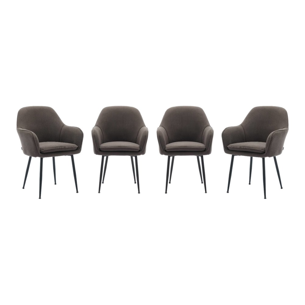 4 fauteuils velours côtelé