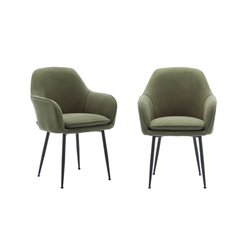 2 fauteuils velours côtelé