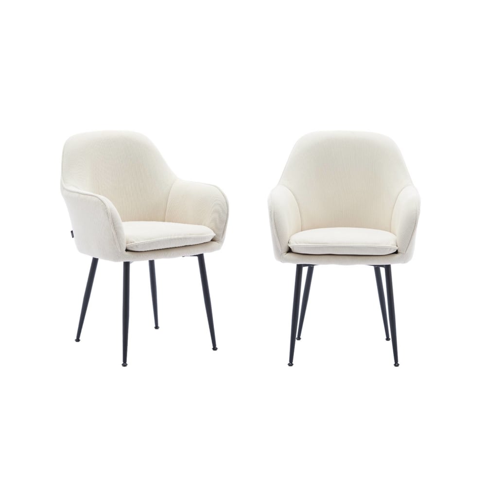 2 fauteuils velours côtelé