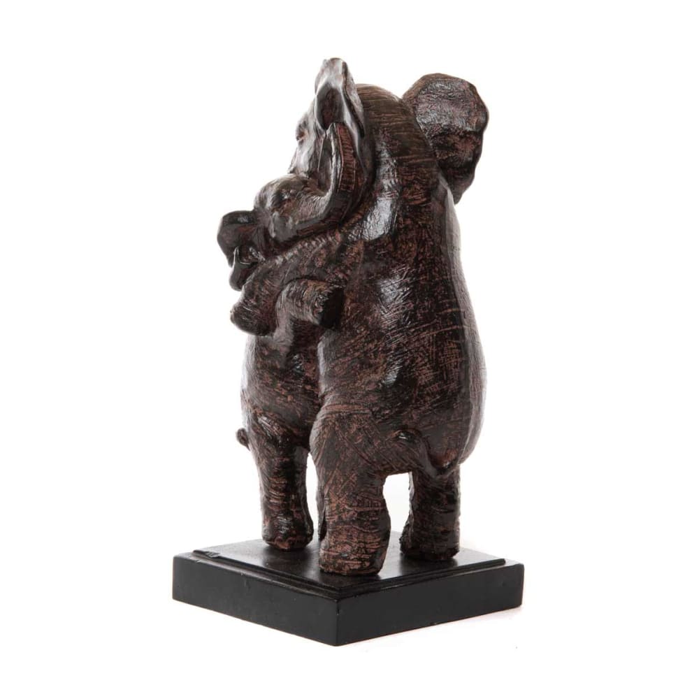 Statuette en résine maman et son éléphanteau H22 - Maisons du Monde