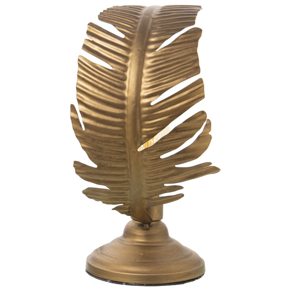 Lampe feuille en métal doré 36 cm