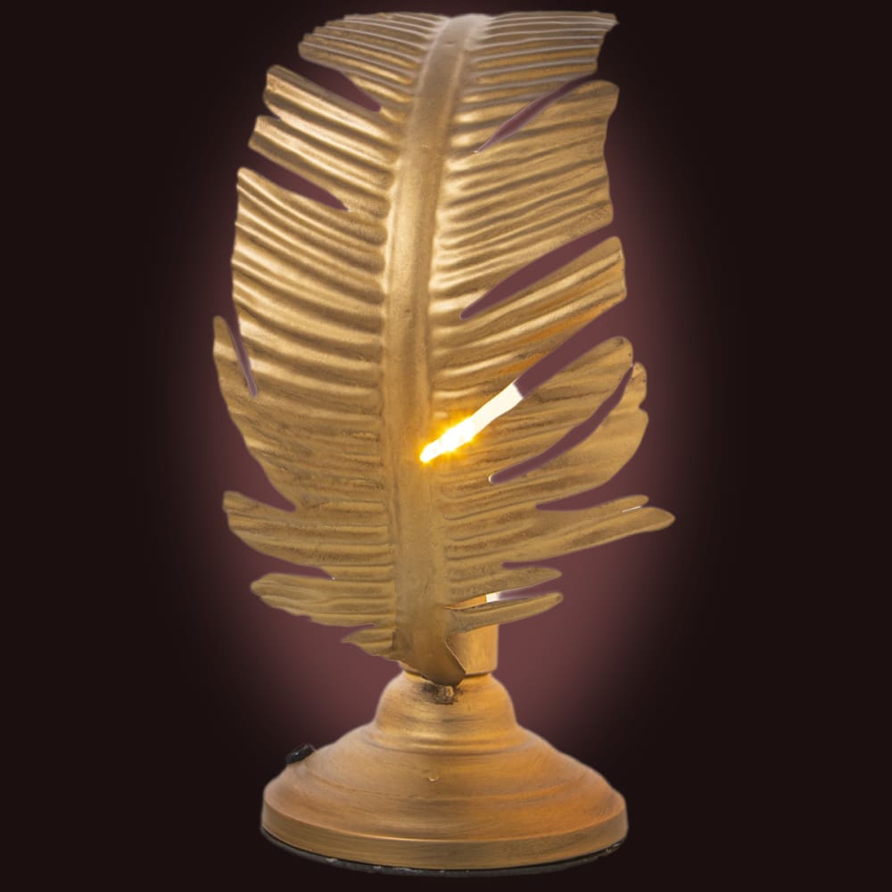 Lampe feuille en métal doré 36 cm — vue 3
