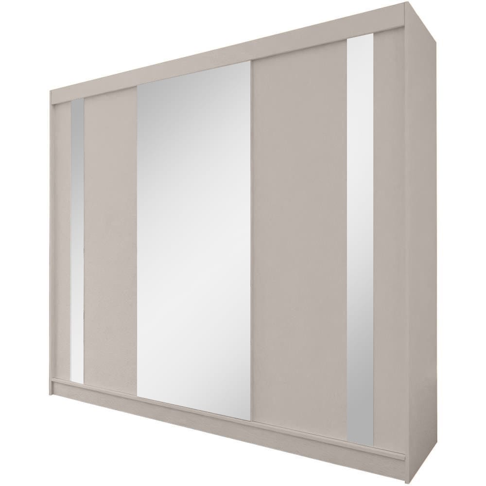Beauty Sofa GmbH Kleiderschrank mit Spiegel und Schubladeneinsätze, 240x216, kaschmir style modern Taupe Spanplatte