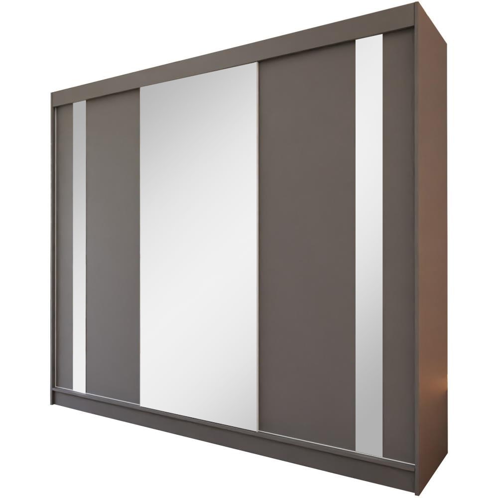 Armoire miroir et tiroirs, 240x216, graphite