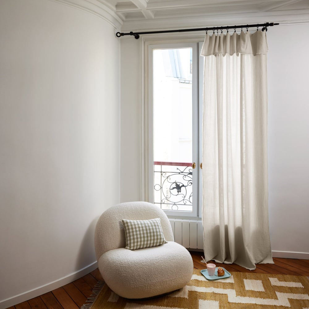 Rideau en coton beige 145x280 cm
