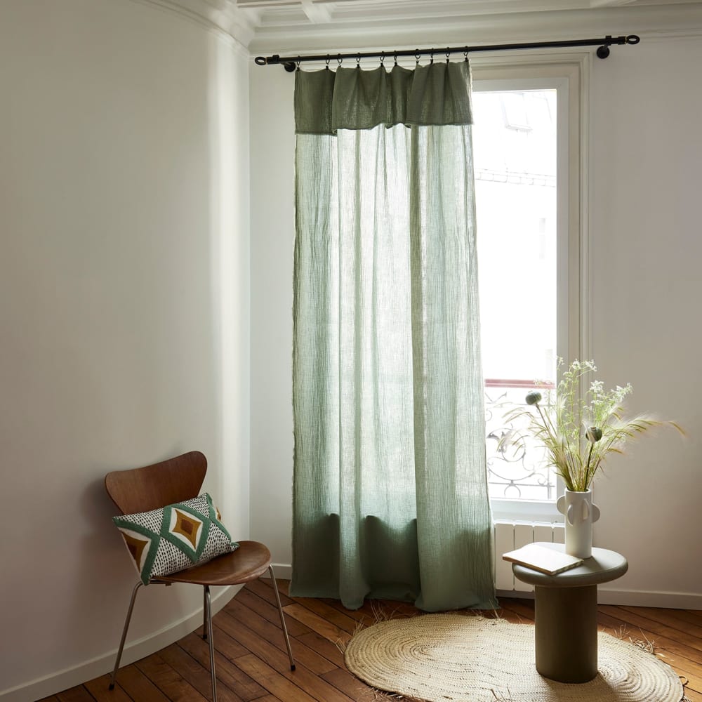 Rideau en coton vert 145x280 cm