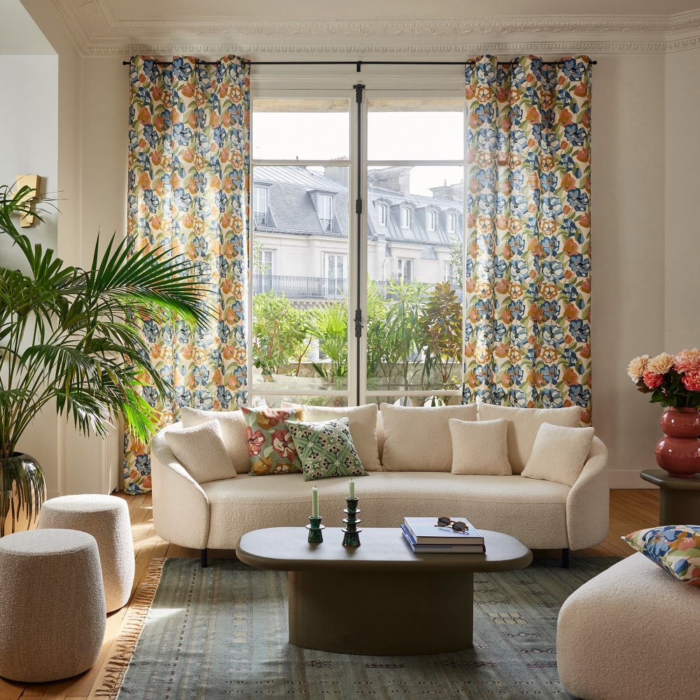 Rideau en coton ecru 145x270 cm