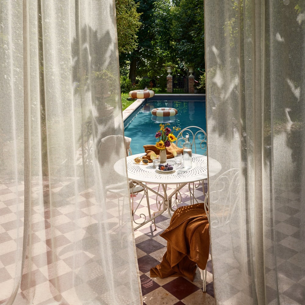 Voilage tissage filé ajouré blanc 149x350 cm