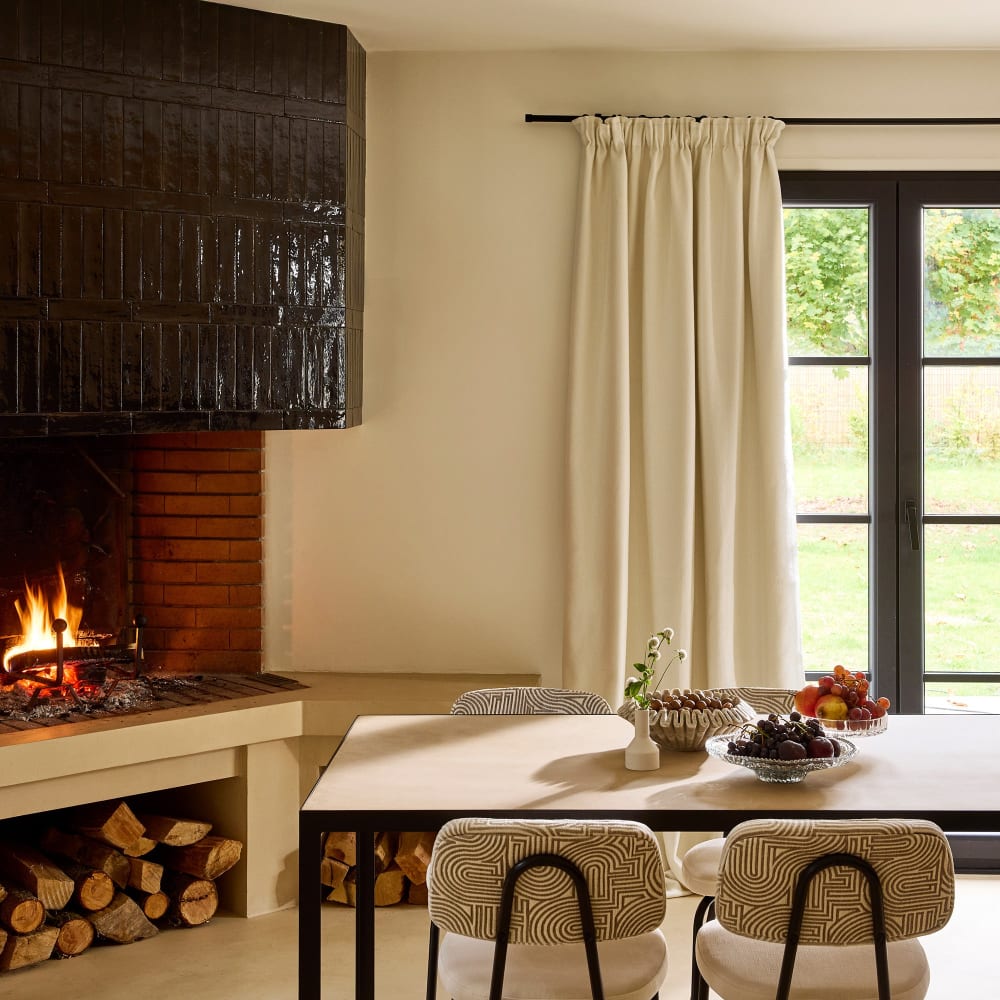 Rideau tissage toile à l'effet satiné blanc 145x280 cm