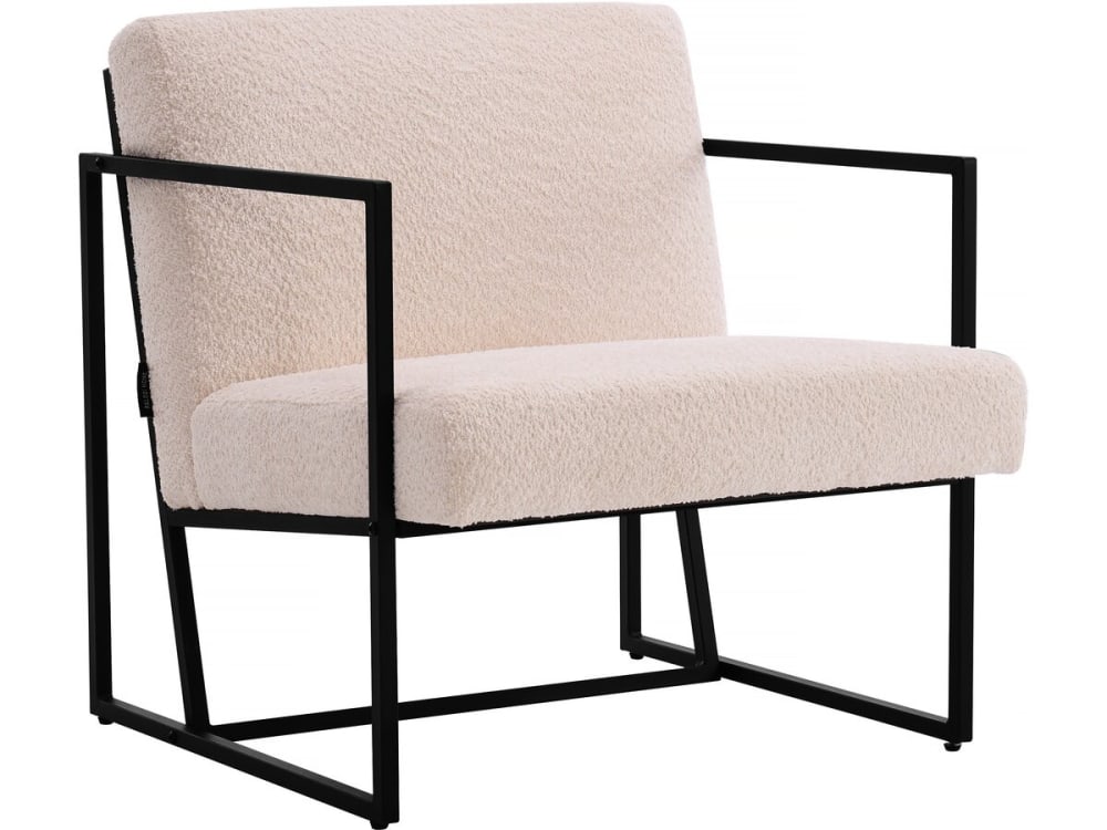fauteuil en velours crème