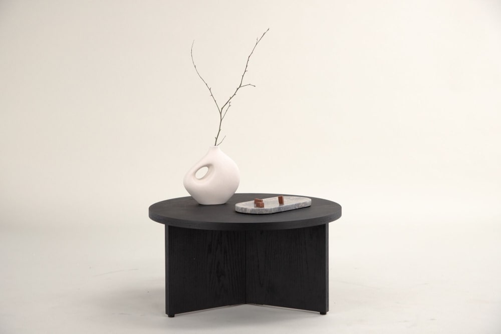 Couchtisch Ø85cm, Schwarz - Maisons Du Monde