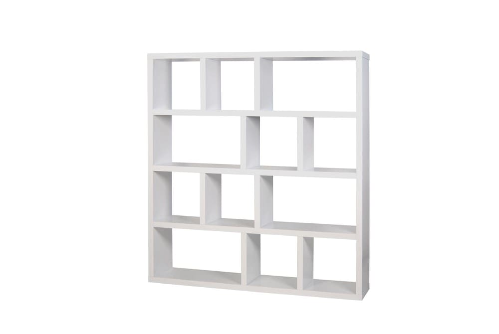 Bibliothèque 4 niveaux effet bois blanc