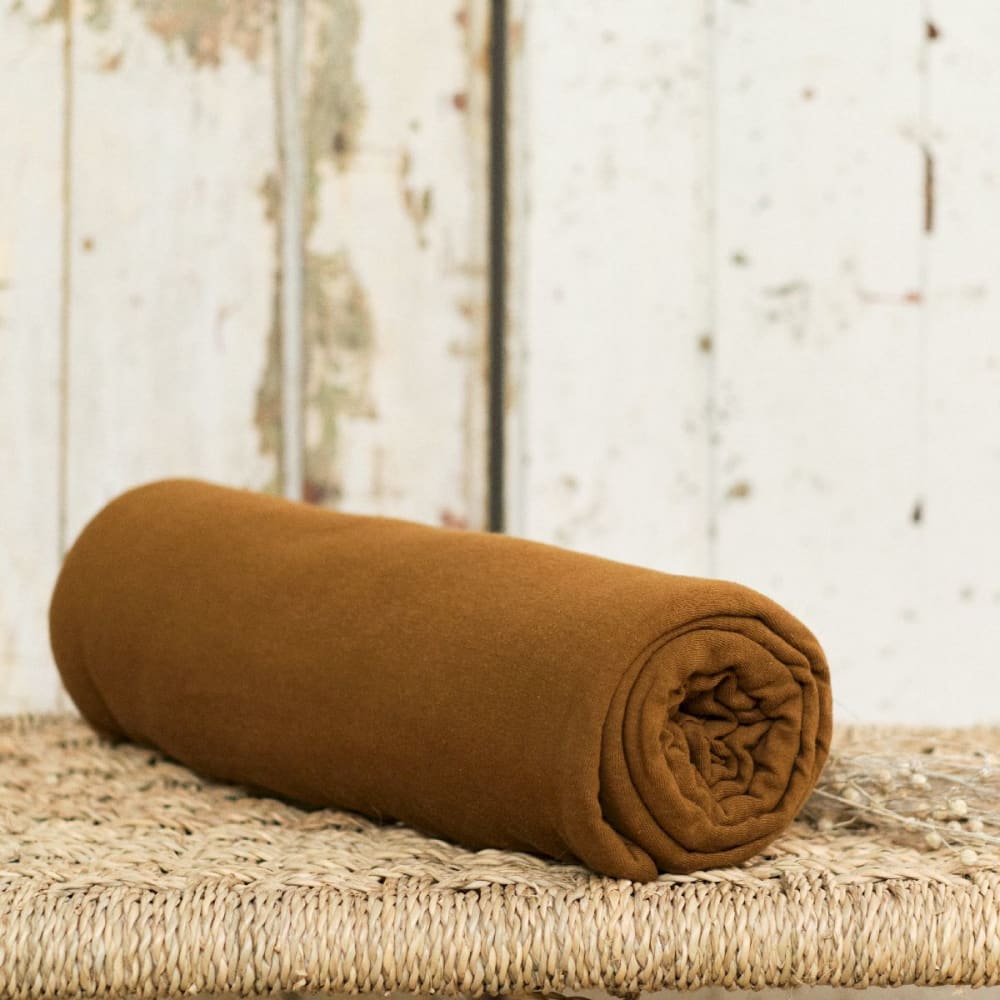 Drap housse Jersey 2 personnes uni  140x190 cm Bronze