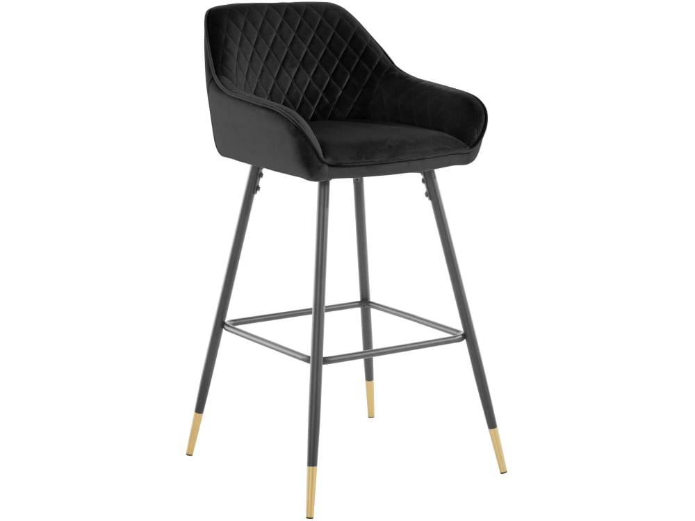 Barhocker 1 Pack Schwarzer Samt - Maisons Du Monde