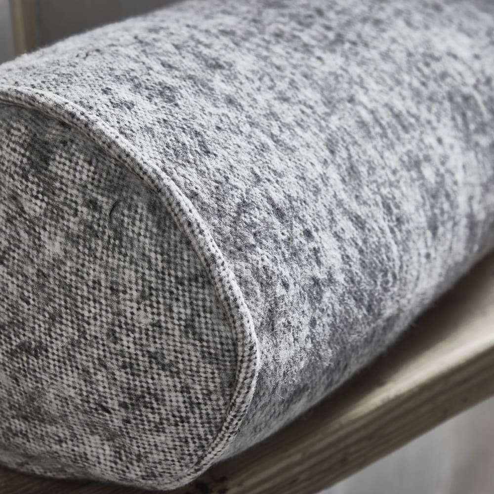 Coussin polochon imprimé a carreaux coton 45x15 cm gris clair — vue 3