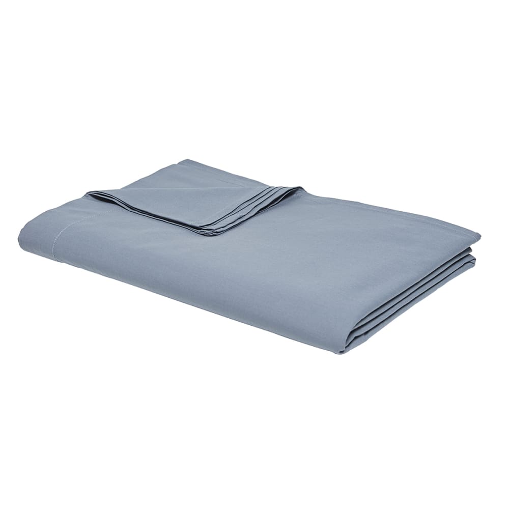 Drap plat pour lit 2 personnes uni 240x300 cm bleu ardoise — vue 4
