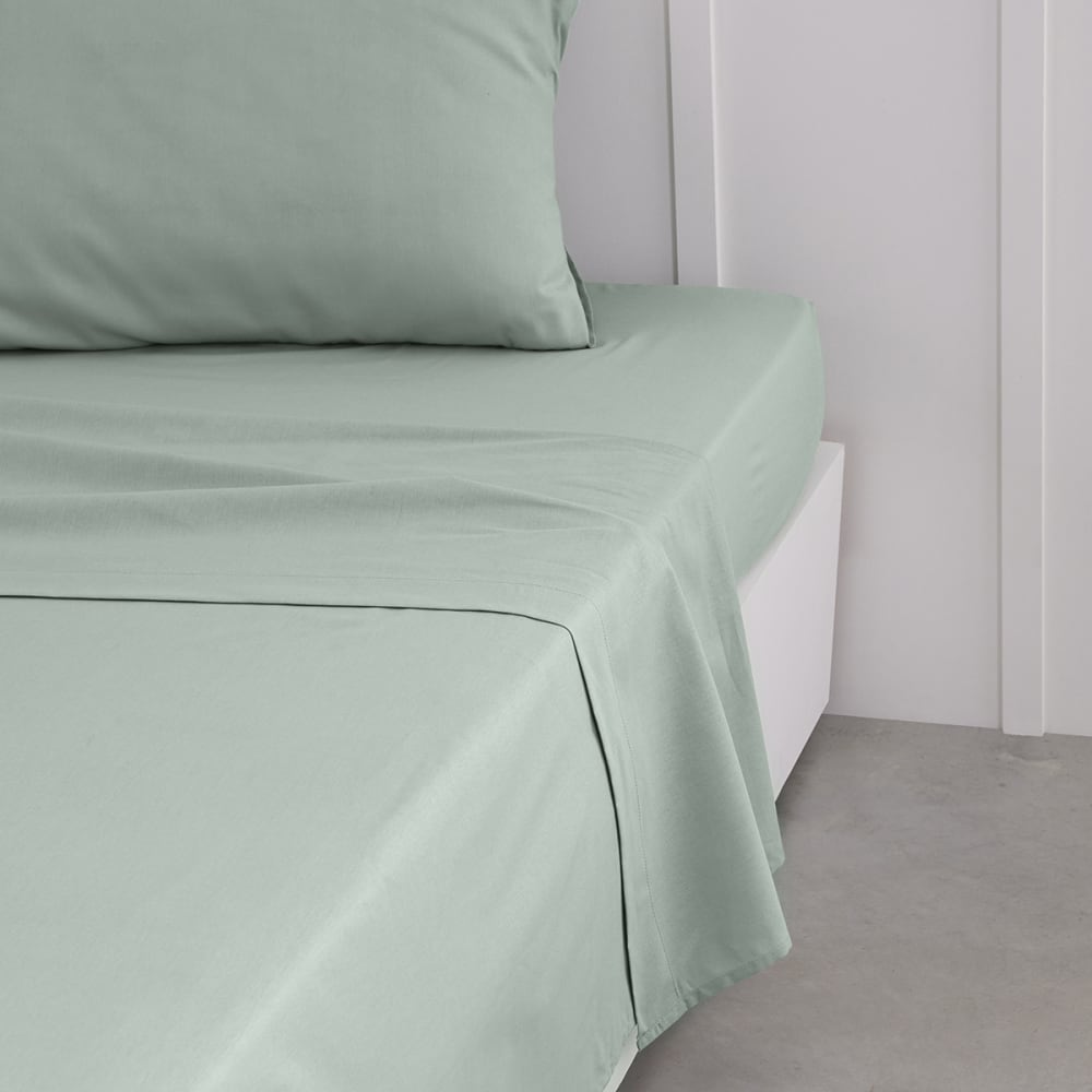 Drap plat pour lit 2 personnes uni  240x300 cm Vert