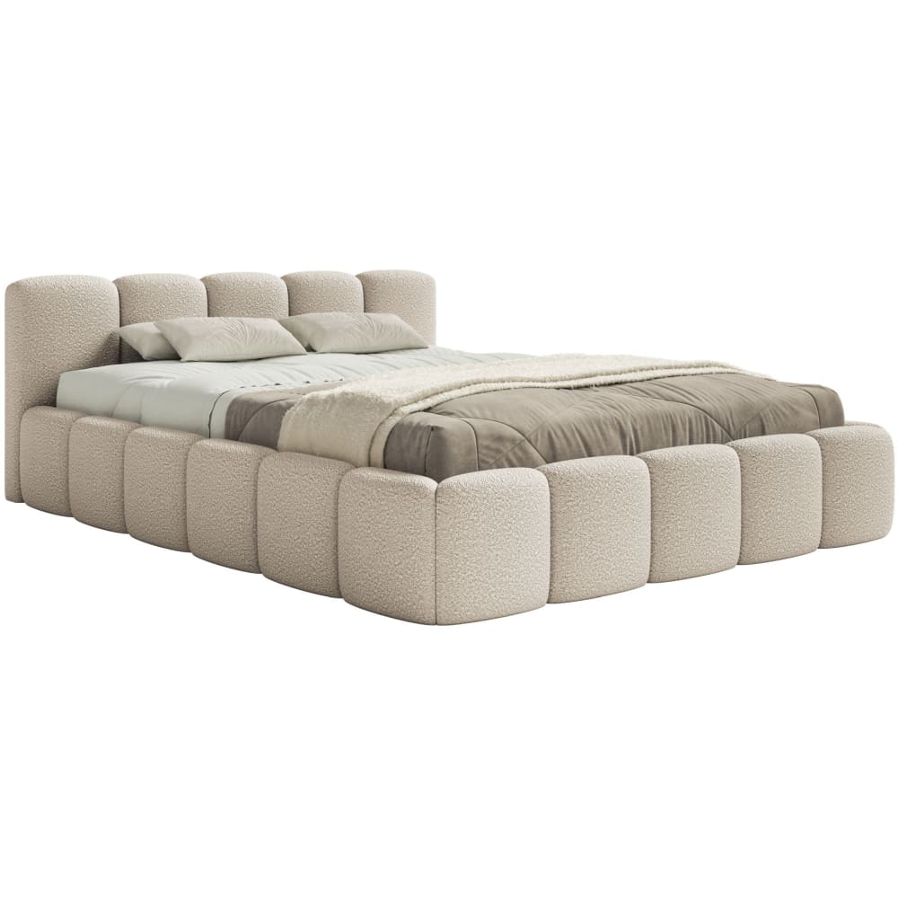 Lit avec coffre 160x200 - beige boucle