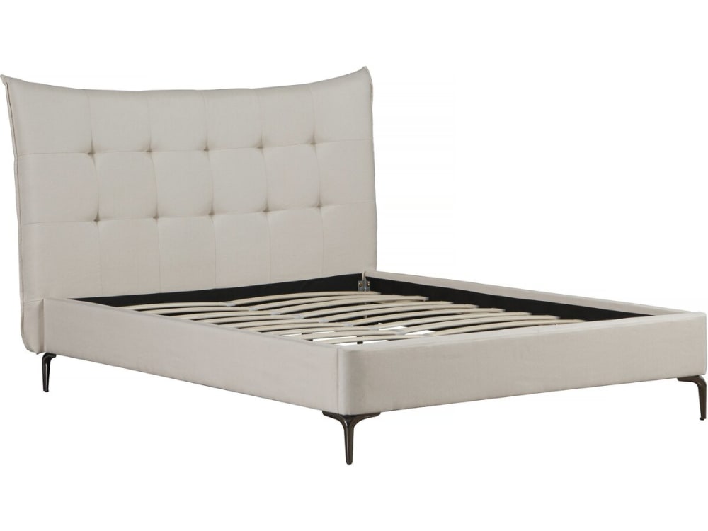 Lit en tissu beige 140 - 190