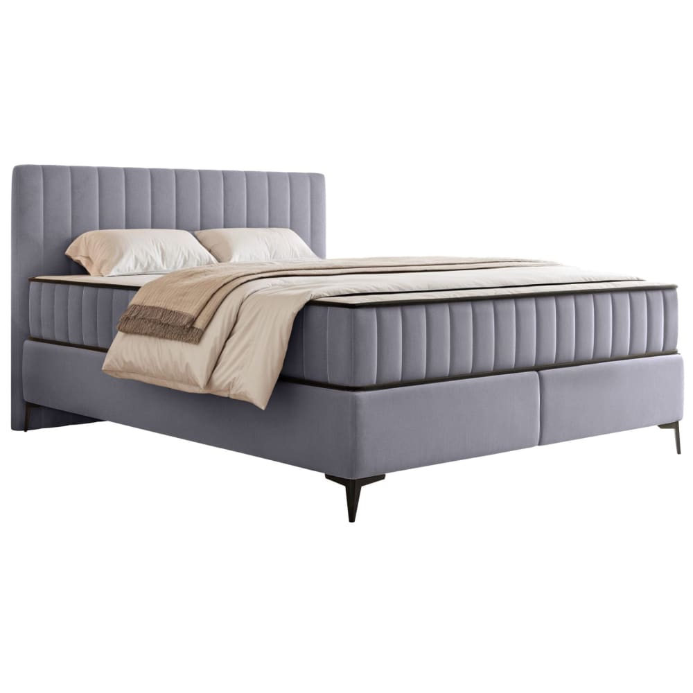 Selsey Boxbett 180x200 mit Bettkasten und Samtbezug, hellgrau style modern Öko-Tex Zertifikat - Stoff