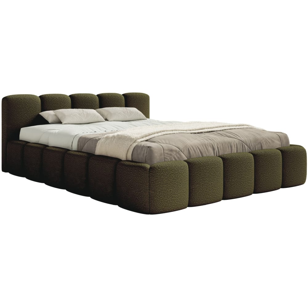 Lit rembourré 200x200 - olive