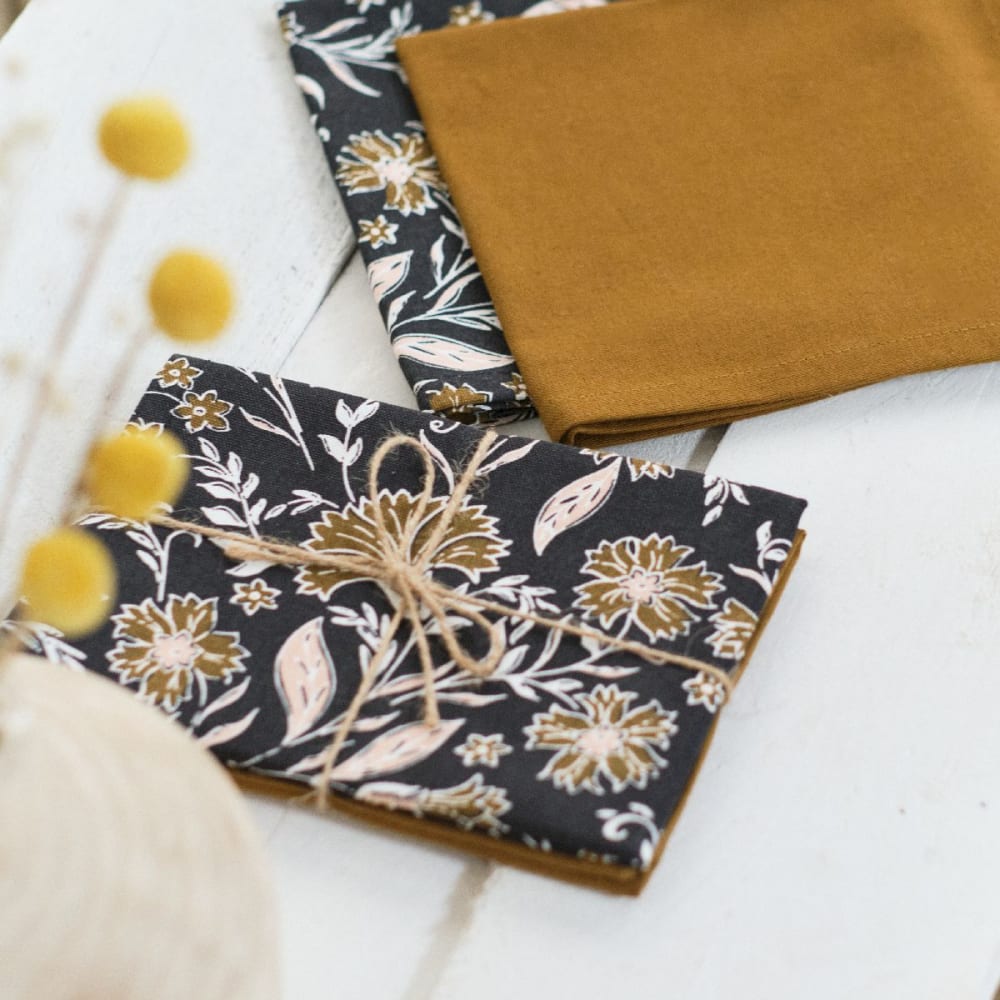 Lot de 2 serviettes de table bicolore  40x40 cm bronze