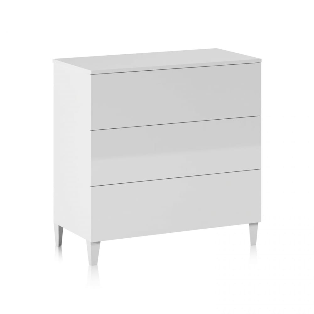 comoda de 3 cajones amplios 80x76 cm melamina blanco