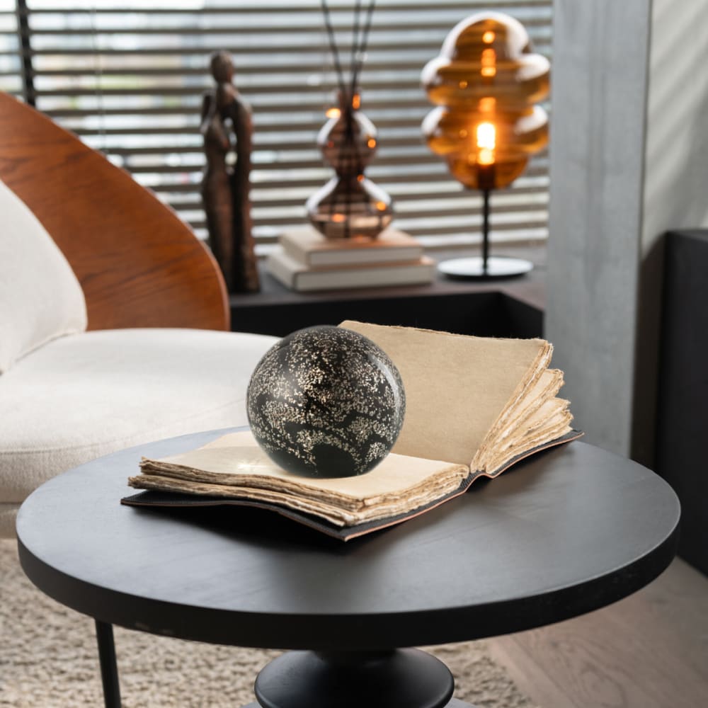 Presse-papier noir et or en verre 10 cm - Maisons du Monde