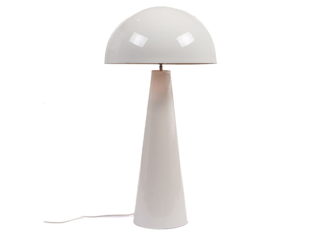 Lampe à poser champignon en métal blanc