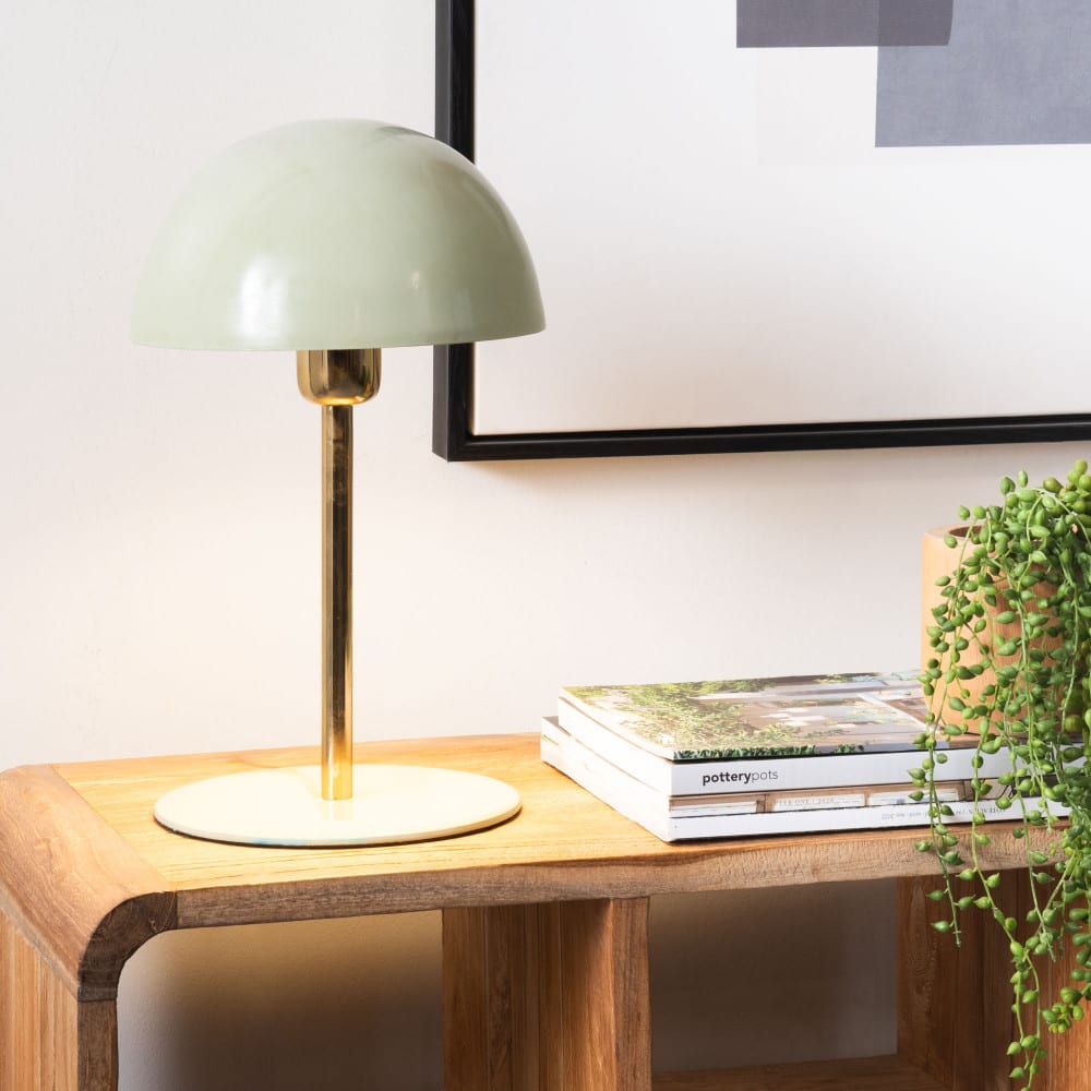 Lampe basile amande vert en métal — vue 4