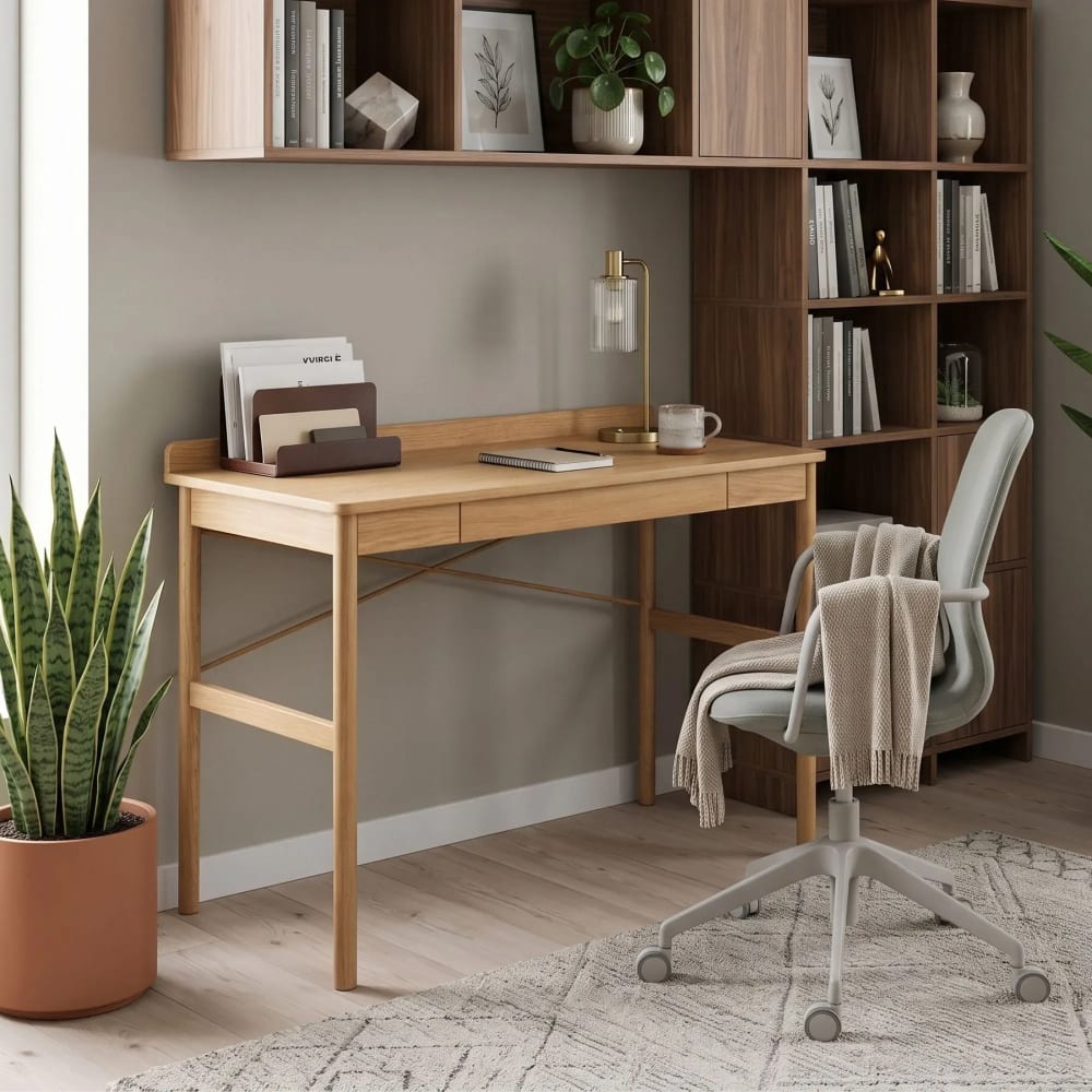 Bureau scandinave en bois  avec tiroir l110