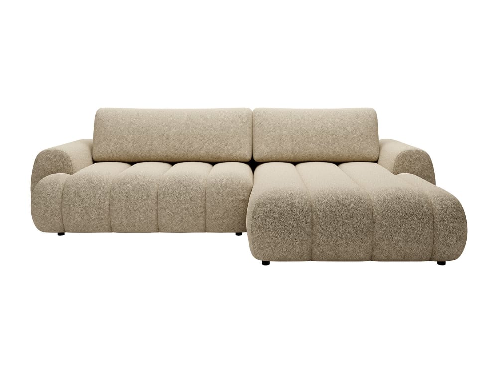 Canapé d'angle polyester 4 places beige