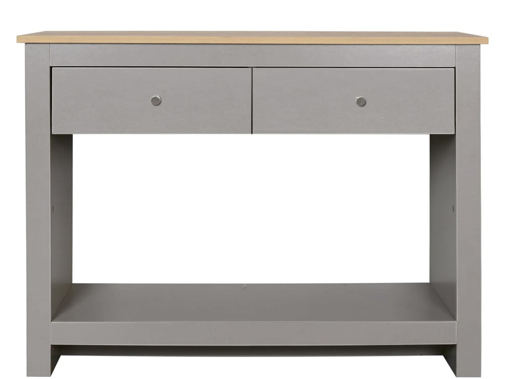Konsolentisch mit 2 Schubladen aus MDF Eiche und Grau - Maisons
