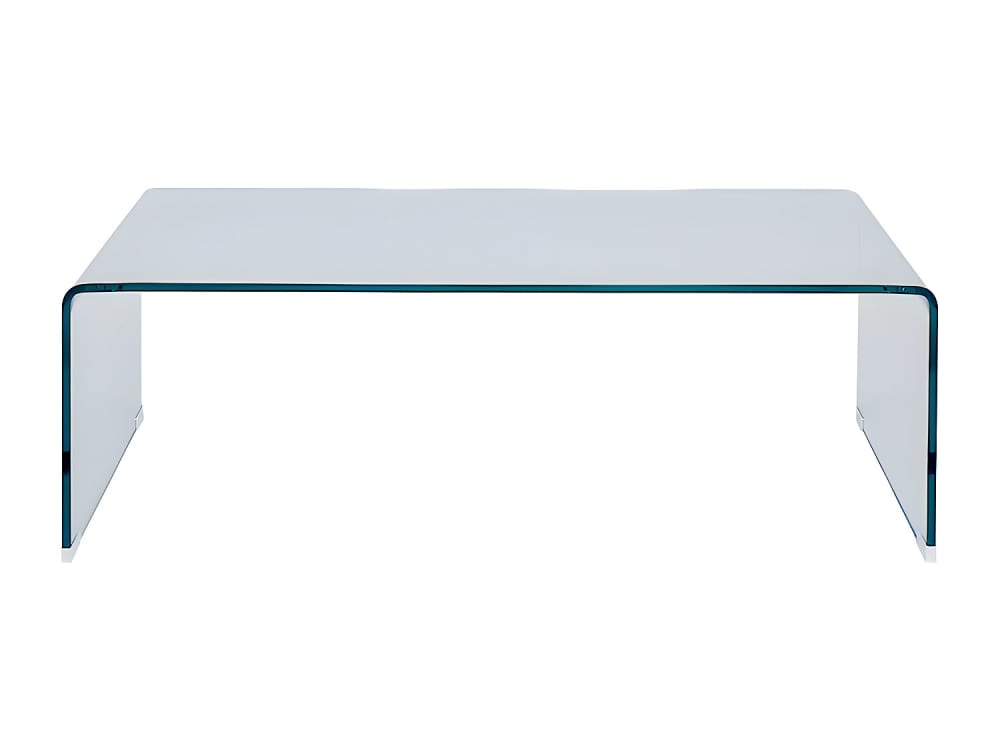 Table basse fixe verre trempé transparent