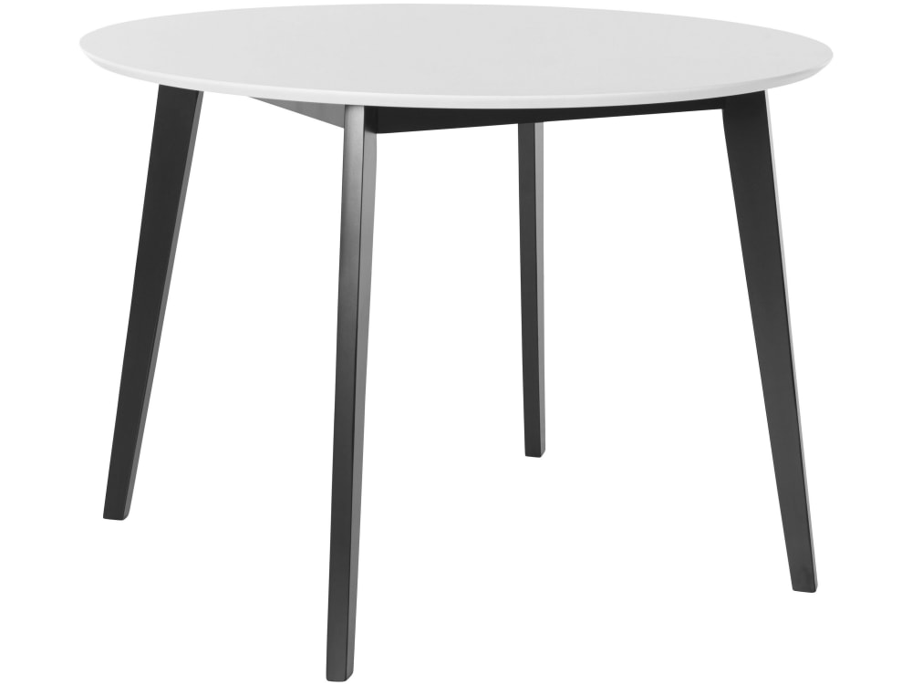 Runder Esstisch 105 cm 4 Plätze in Holzoptik, Weiß - Maisons Du