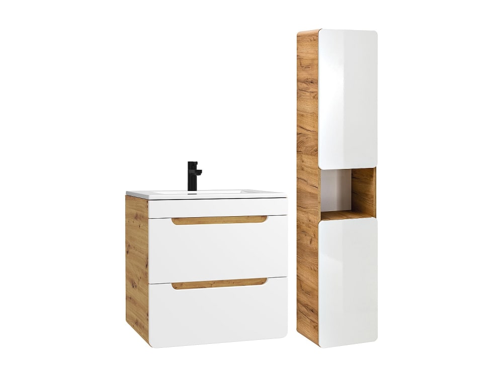 Ensemble salle de bain mdf naturel clair