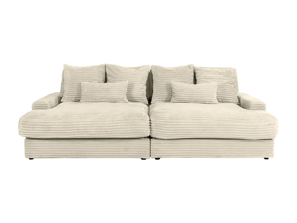 Canapé fixe velours 4 places beige