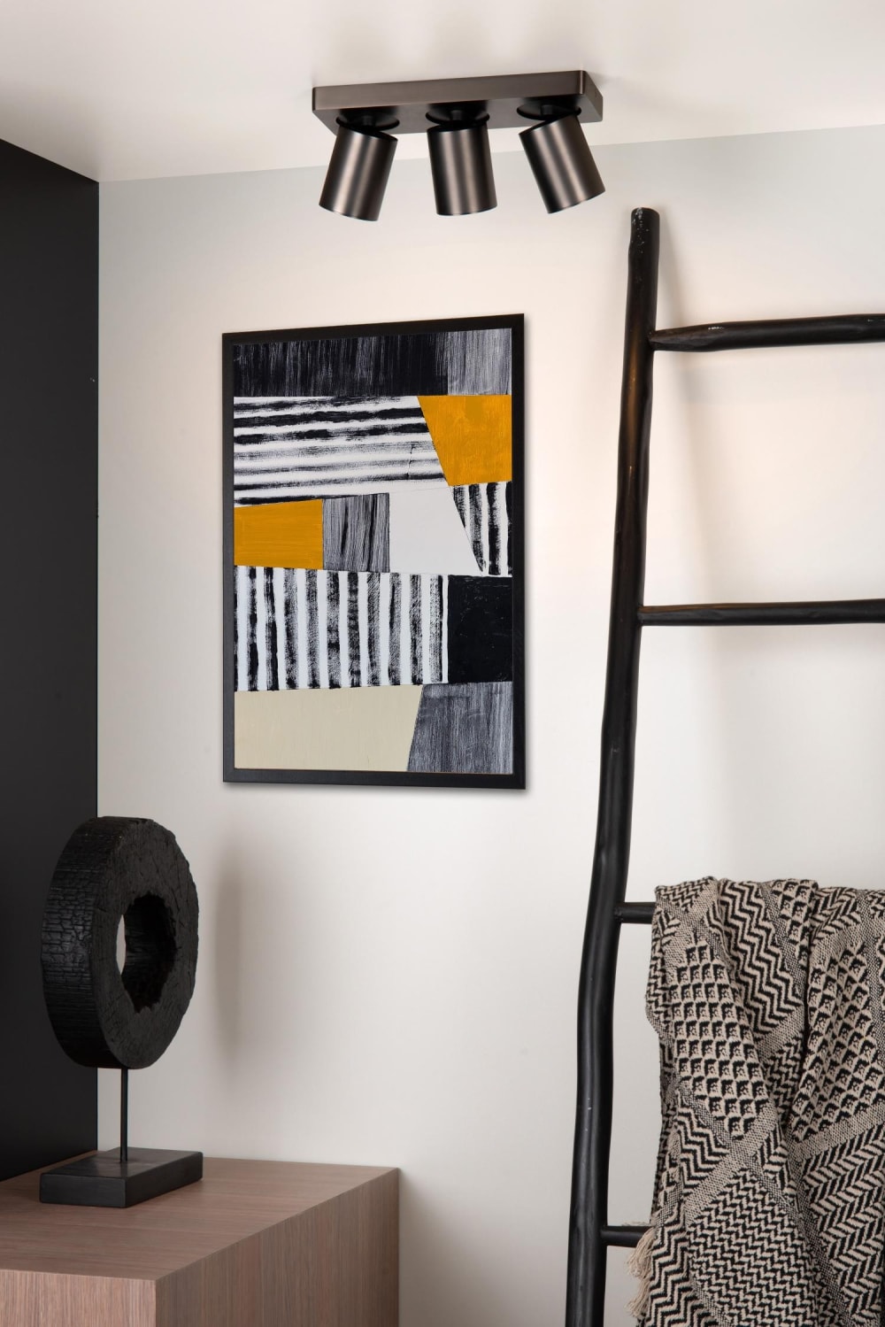 Spot métal 3 lumières anthracite — vue 3