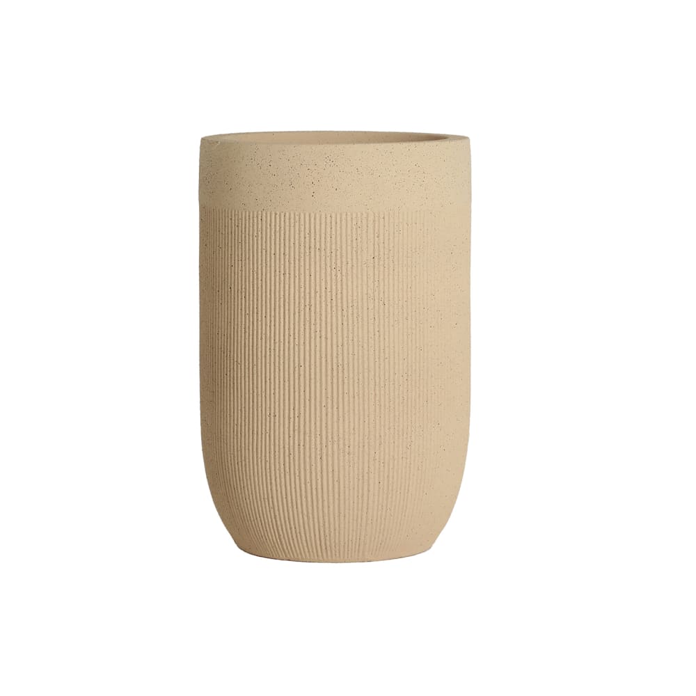 Jardinière en polyrésine sable, 40x40x61 cm