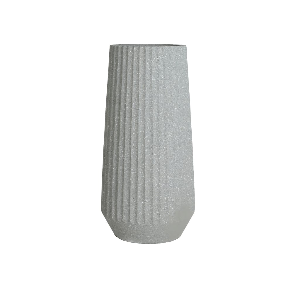 Jardinière en polyrésine gris, 45x45x90 cm