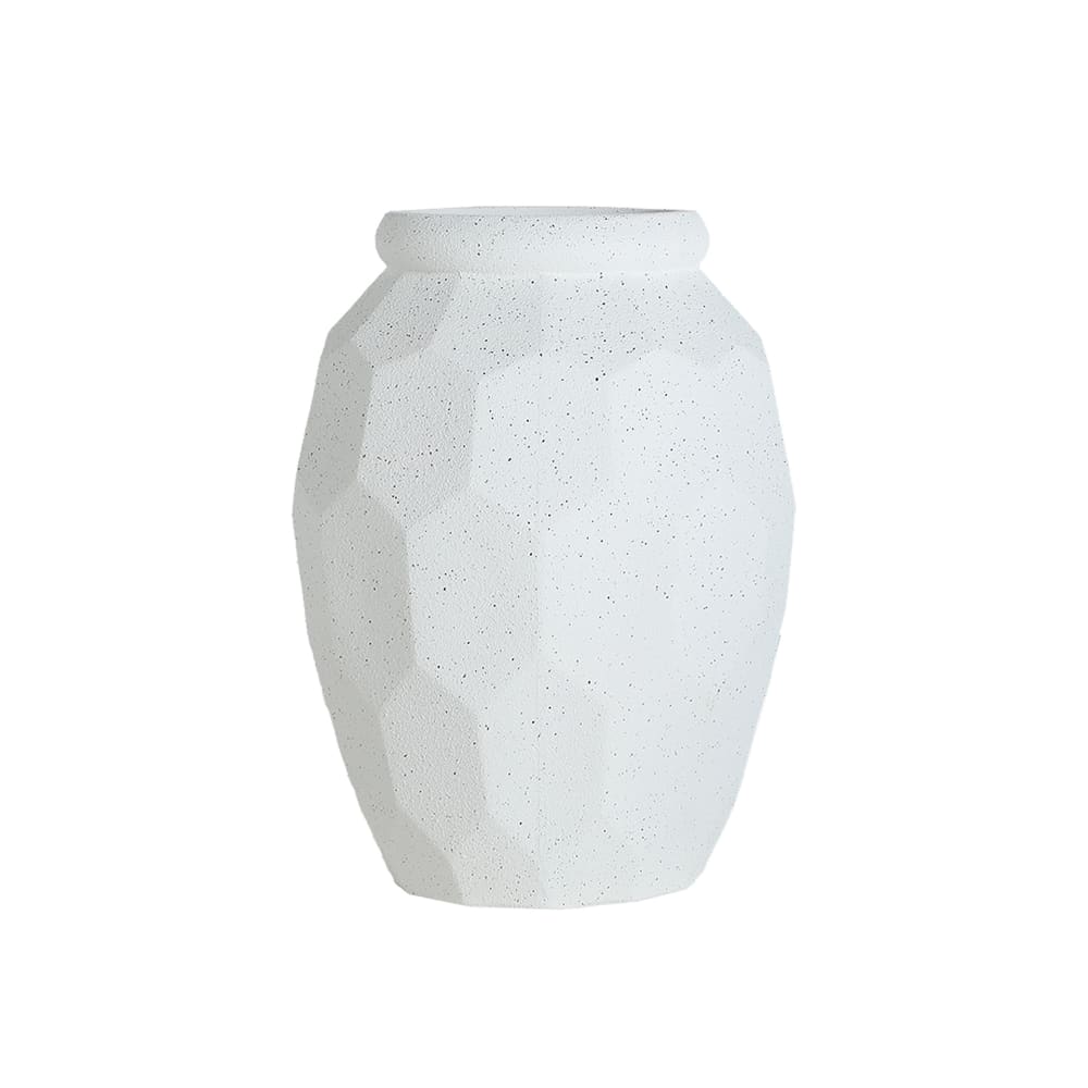 Jardinière en polyrésine blanc cassé, 46x46x62 cm