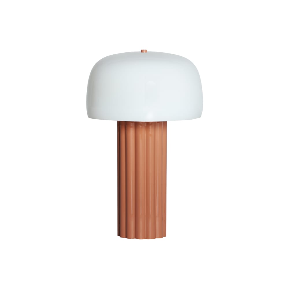 Lampe de salon en fer terre cuite brillant, 30x30x49 cm