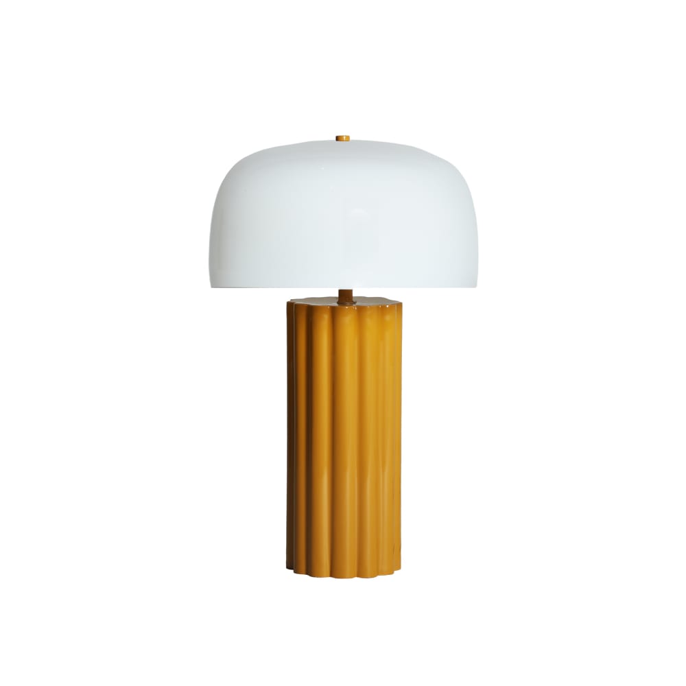 Lampe de salon en fer moutarde brillant,  30x30x49 cm