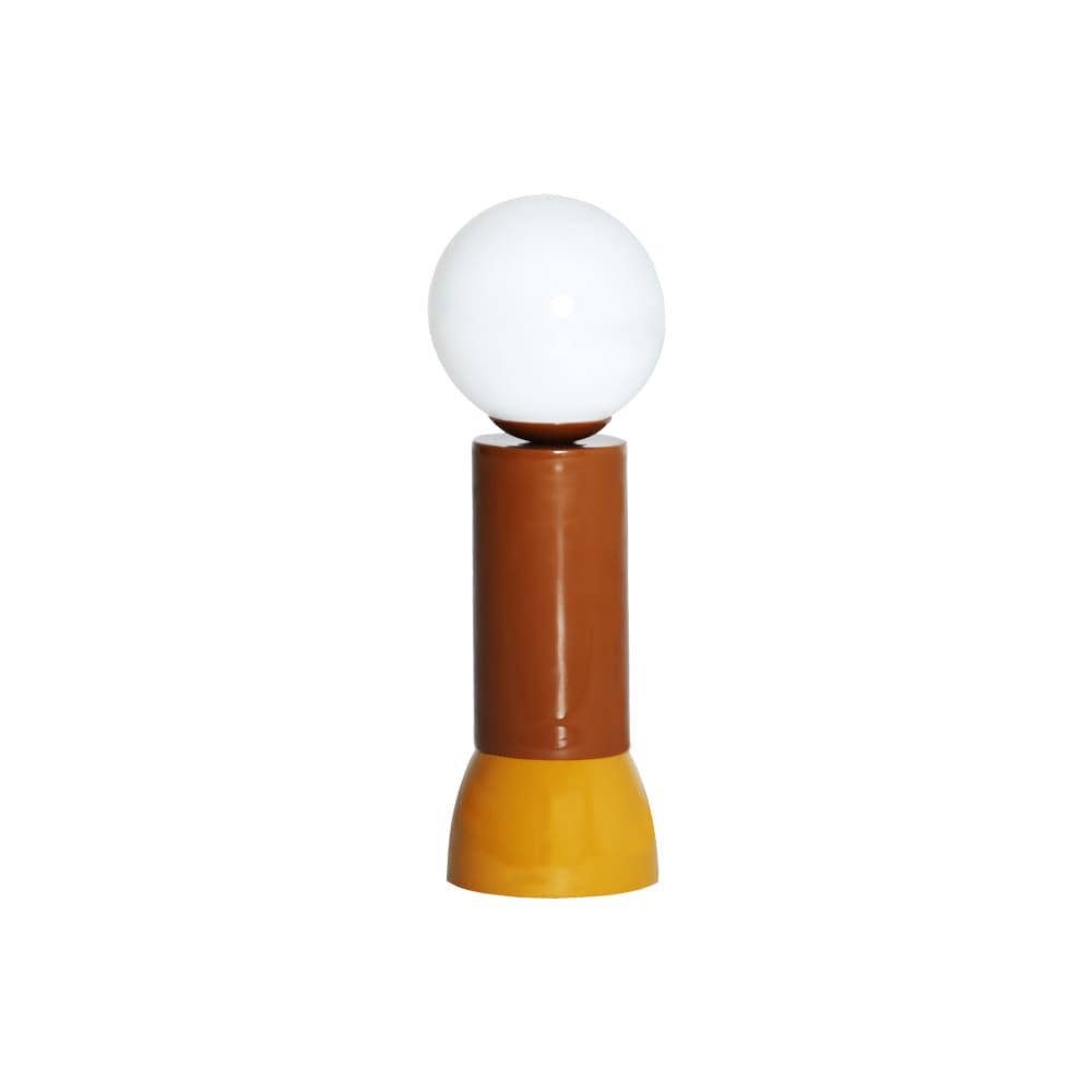 Lampe de salon en fer jaune, 15x15x47 cm