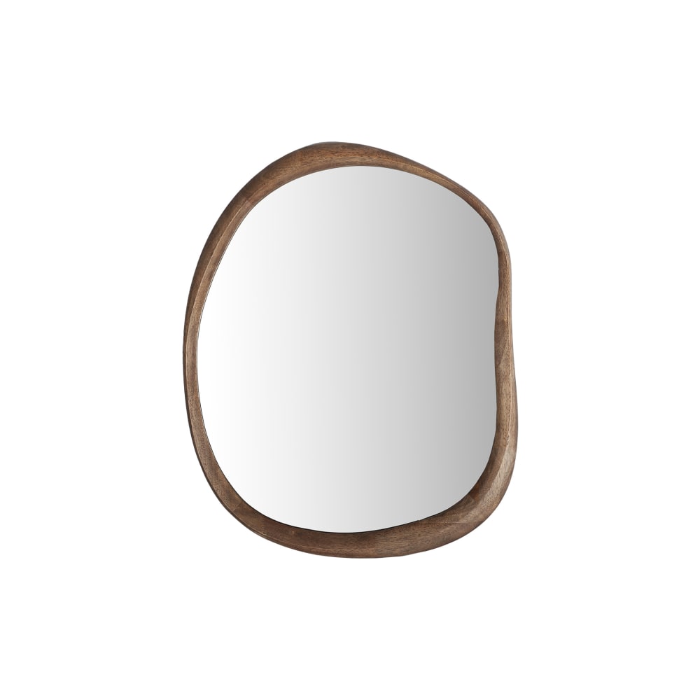 Miroir en bois d’hévéa marron 64x5x78 cm