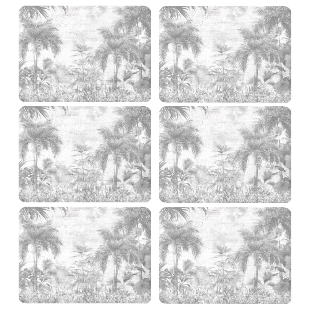 Lot de 6 sets de table motifs gris et blanc 28 x 43 cm