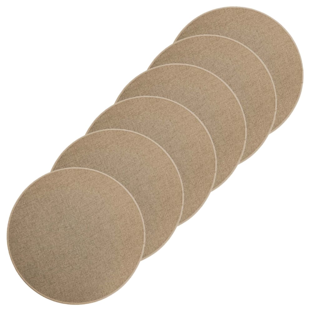 Lot de 6 sets de table tissés antidérapants Beige