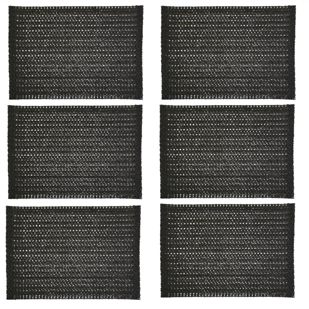 Lot de 6 sets de tables rectangles en jute noir 31 x 45 cm