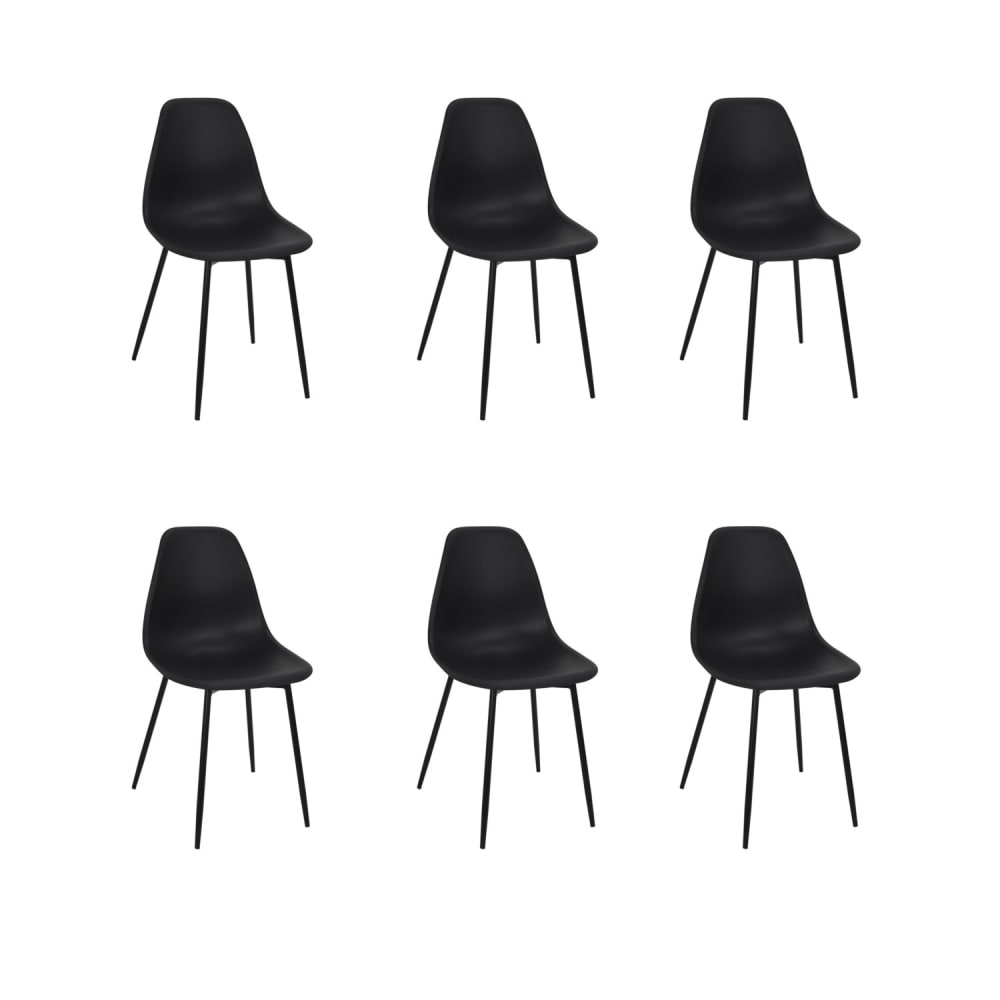 Lot de 6 chaises noires