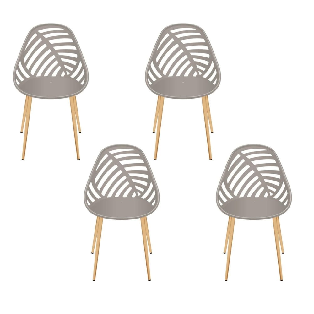 Lot de 4 chaises ajourées